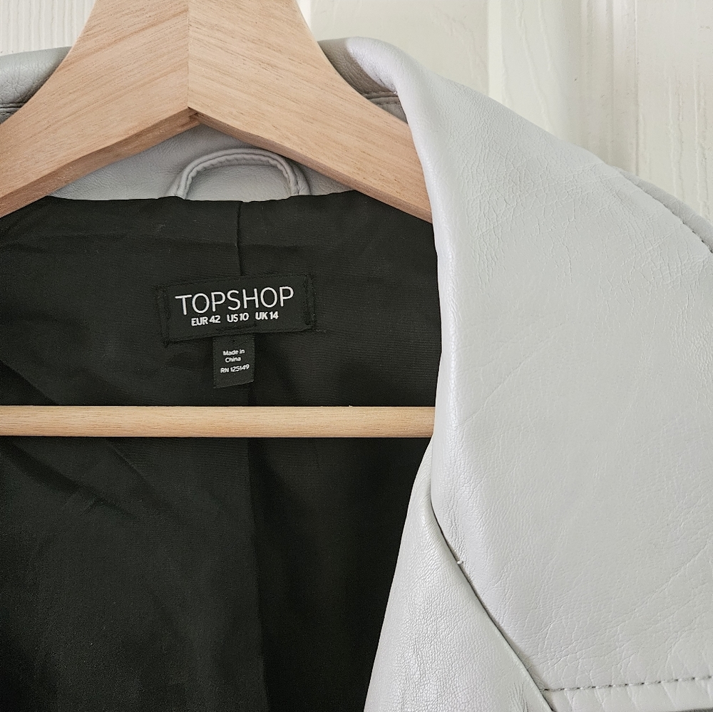 Topshop Rosa Biker Jacket Size 10 - Picture 3 of 4